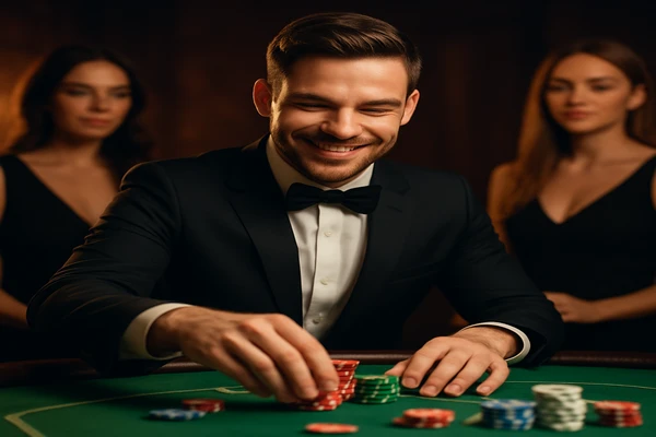 একজন নারী একটি ল্যাপটপে অনলাইন গেম উপভোগ করছেন; চারদিকে জ্বলজ্বল করছে গেমিং প্ল্যাটফর্মের মনോഹর পরিবেশ ছড়িয়ে পড়ছে